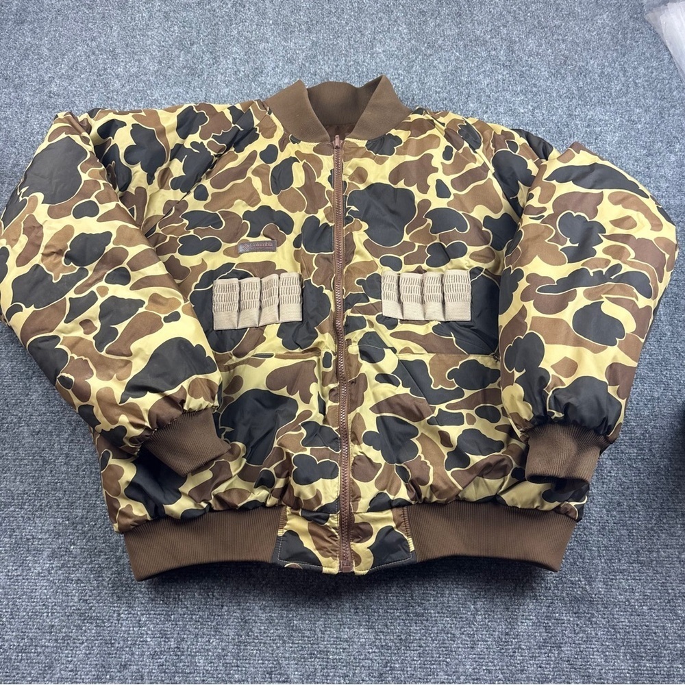 COLUMBIA Mens Vintage Reversible Brown Camoflauge Puffer Hunting Jacket size: XL